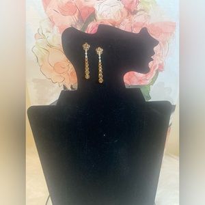 NWOT Fashion Bronze/ Diamonds Dangle Earrings